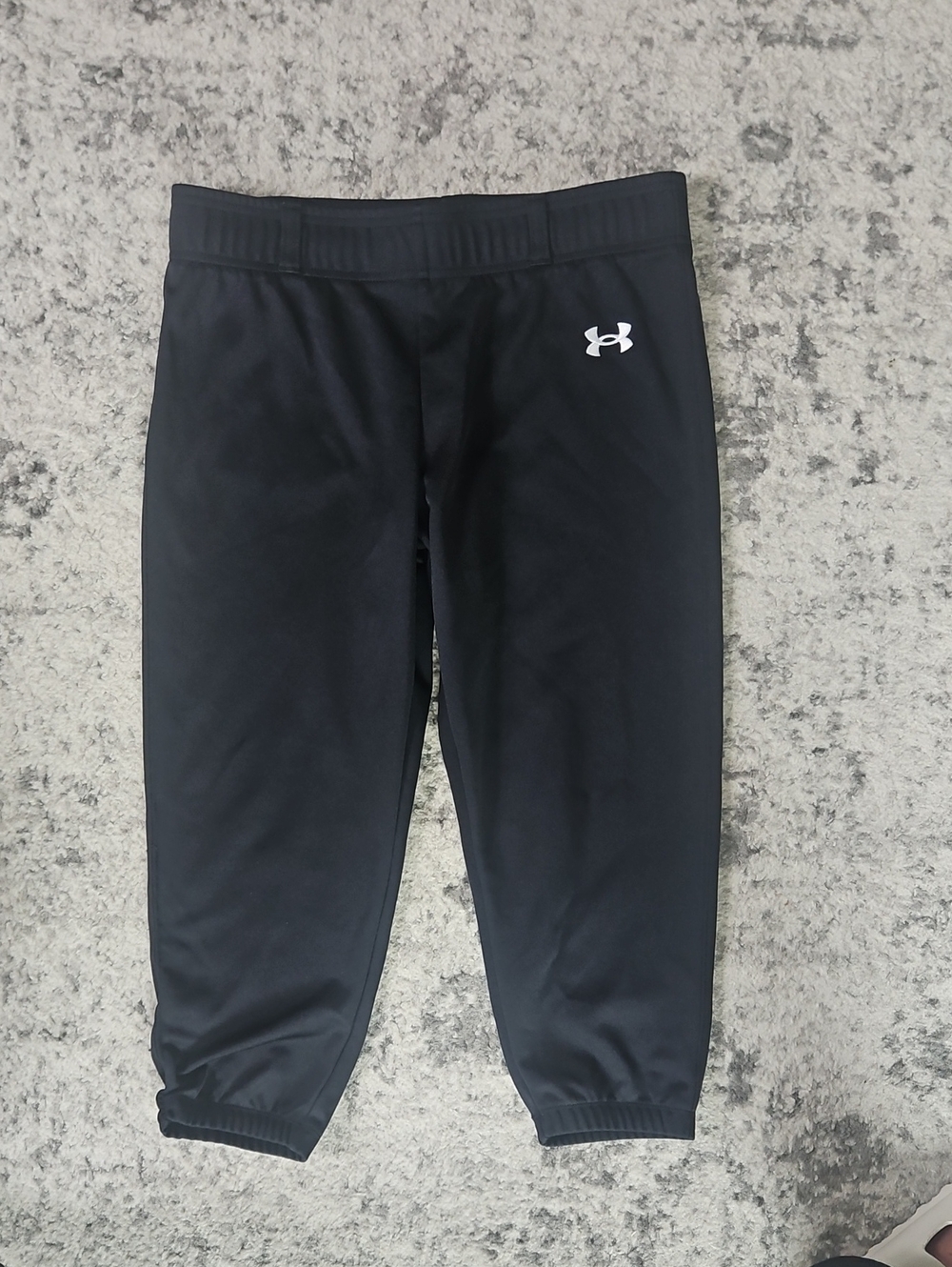 Under Armour Kids Black Baseball  Pants with White Logo